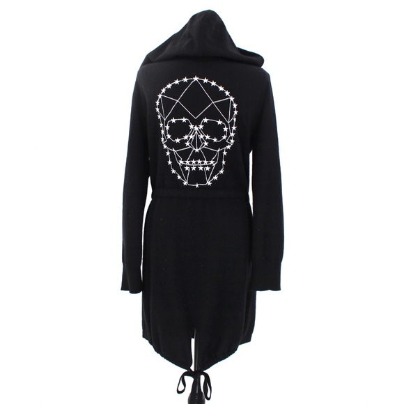 Skull Cashmere Sweaters - Skull Cashmere Easton Knit Hooded Tie Detail Long Cardigan Jacket S